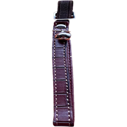 Elastic Cat Collar Leather Look - Dark Brown