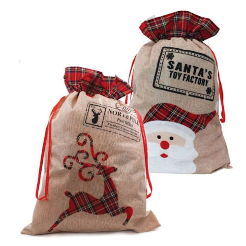 Christmas Hessian Style Sack