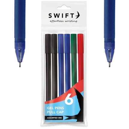 6 Assorted Coloured Gel Pens