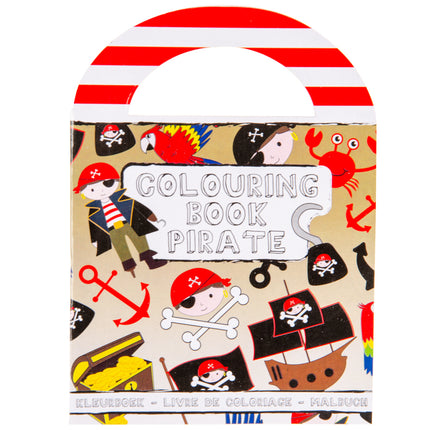 6 Pirate Sticker & Colouring Books With Handles