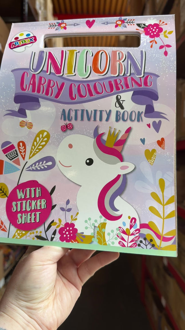 A4 Unicorns Carry Colouring Set