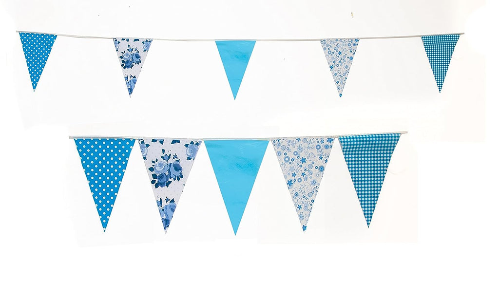 Blue Vintage 10m Triangle Bunting