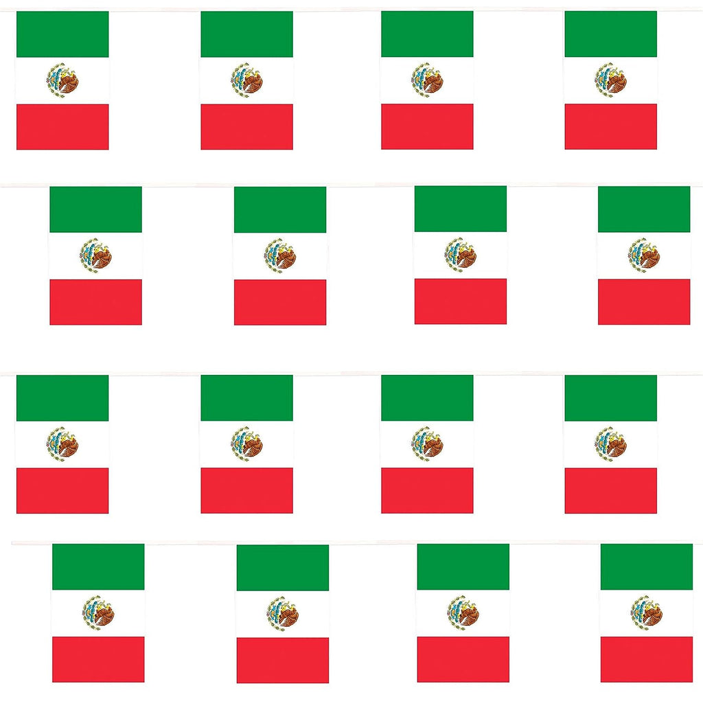 Mexico Flag 10m Rectangular Bunting