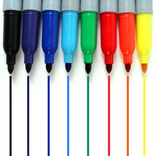 8 Multi-Coloured Permanent Markers