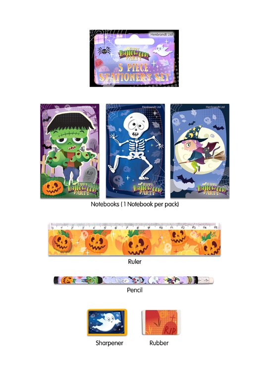 Halloween 5 Piece Stationery Set