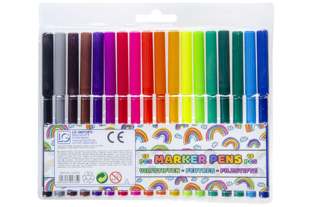 18 Fibre Felt Tip Pens