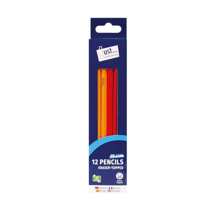 12 HB Pencils & Erasers