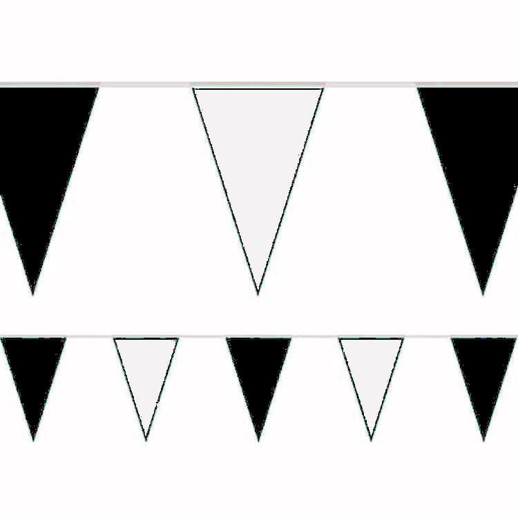 Black & White 10m Triangle Bunting