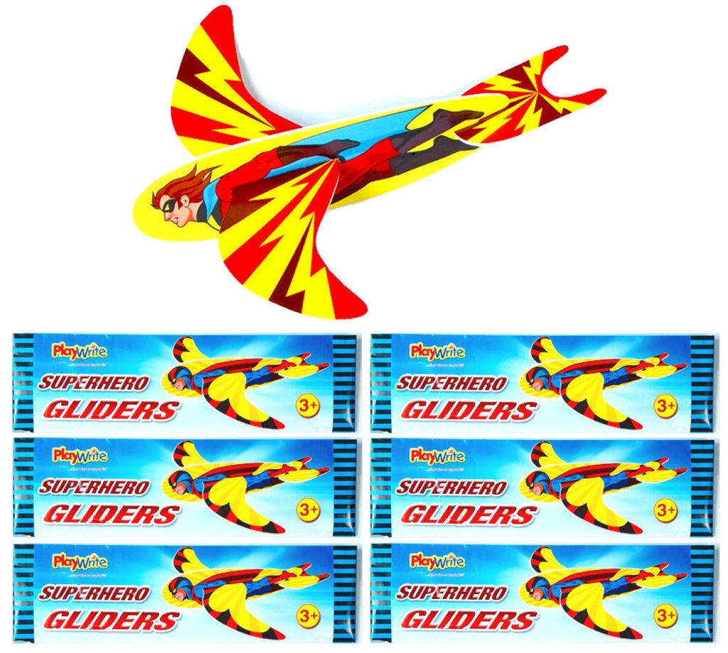 6 Super Hero Polystyrene Plane Gliders