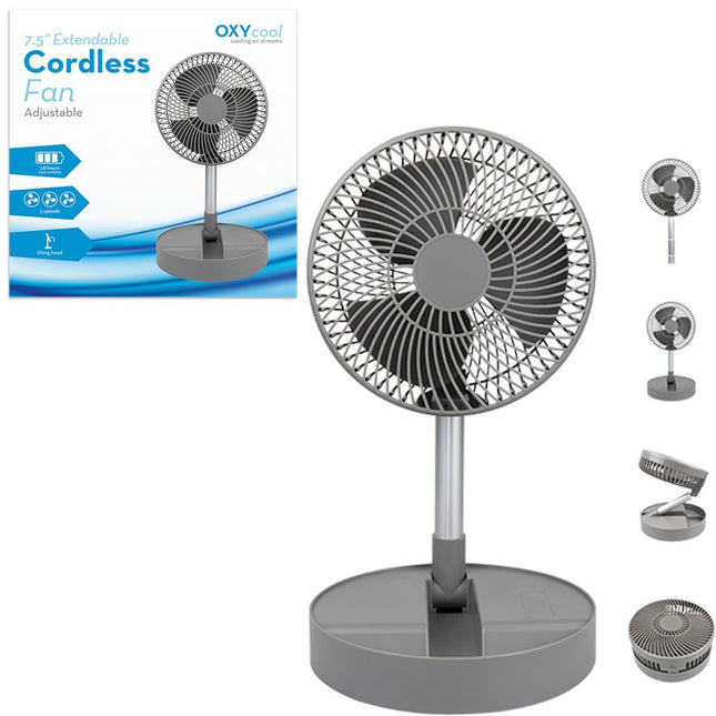 7.8" Extendable Cordless Desk Fan