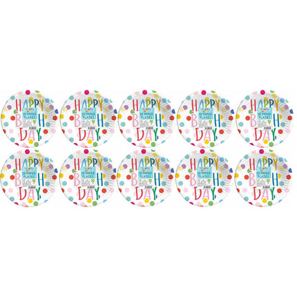 10 Happy Birthday 7" Paper Plates