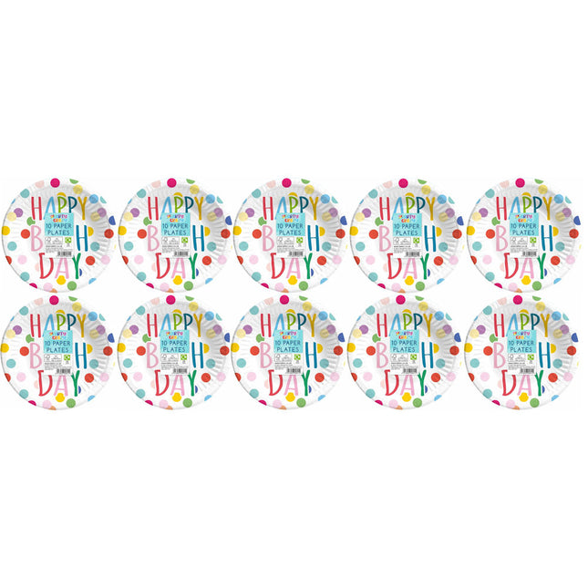 10 Happy Birthday 7" Paper Plates