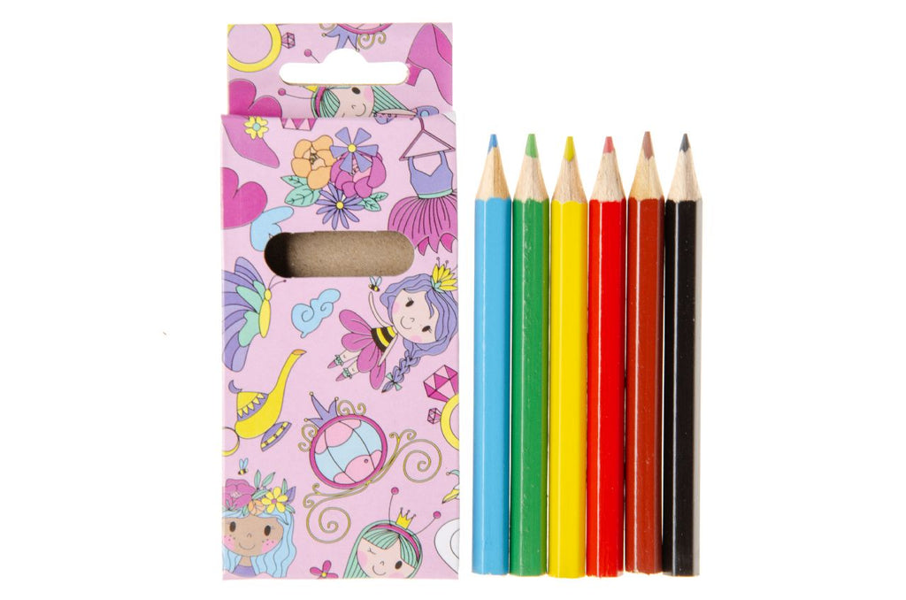 6 Princess Halfsize Colouring Pencils
