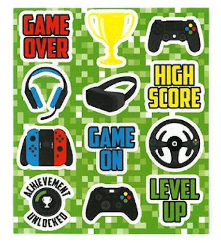 6 Gamer Sticker Sheets