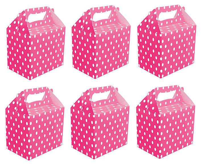 6 Hot Pink Polka Dot Boxes