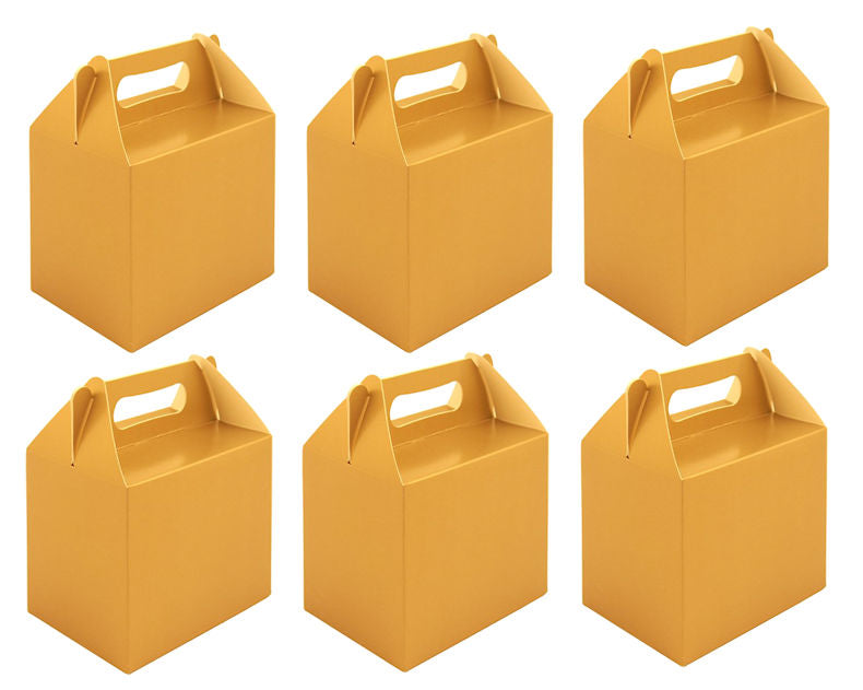 6 Gold Party Lunch Boxes