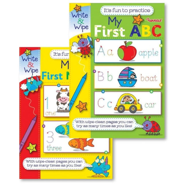 A4 My First Numbers/ABC Write & Wipe Book