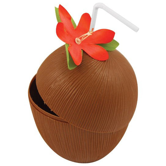 Coconut Cup With Straw & Flower