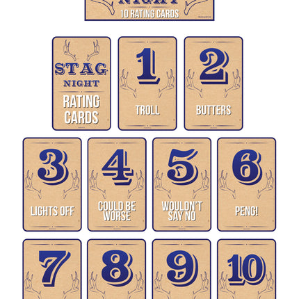 Stag Night Rating Card Game