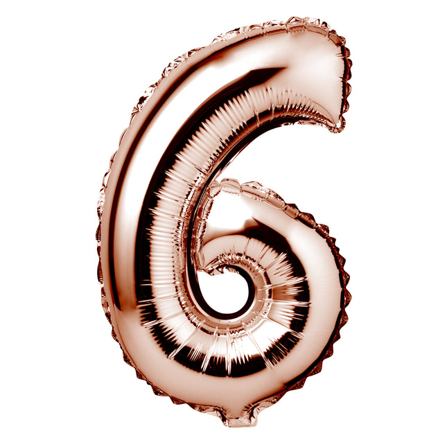 Large Rose Gold Foil "Number 6" Balloon