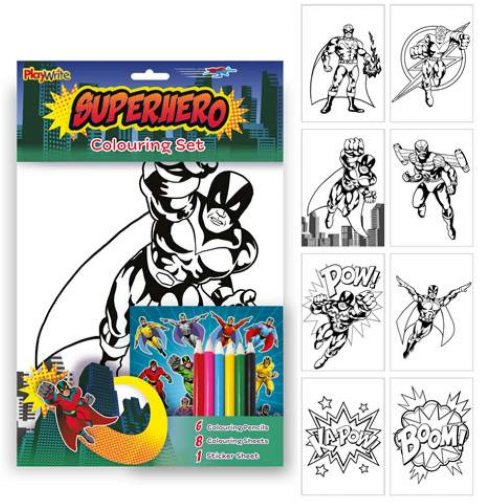 Super Hero Colouring Set