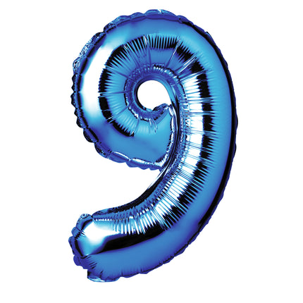 Large Blue Foil "Number 9" Balloon