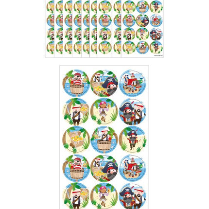 180 Round Pirate Stickers