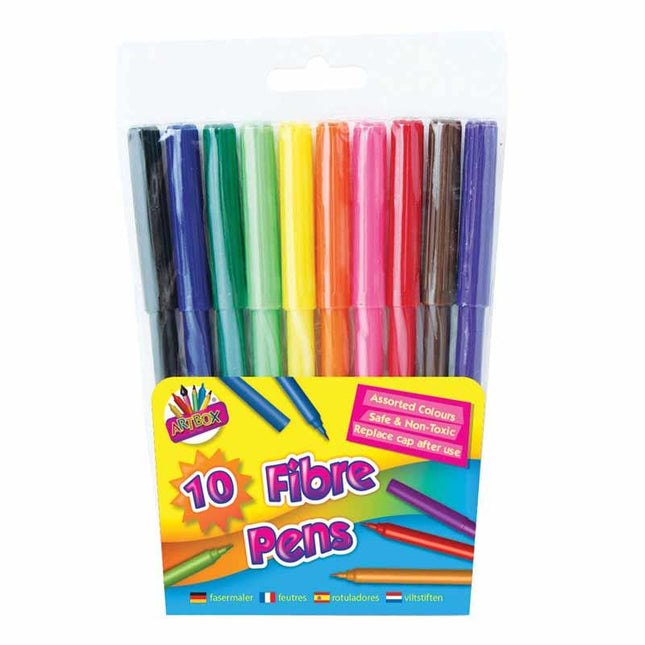 10 Fibre Colouring Pens
