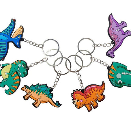 6 Dinosaur Keychains