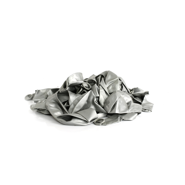 50 Metallic Silver 7" Latex Balloons