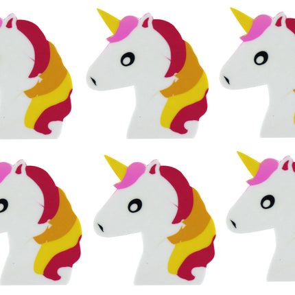 6 Unicorn Erasers