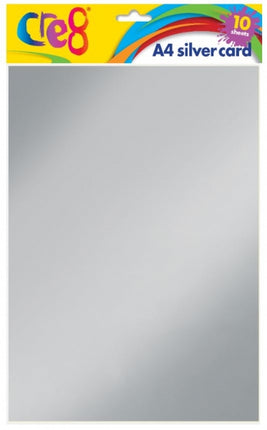 10 Silver A4 Card Sheets