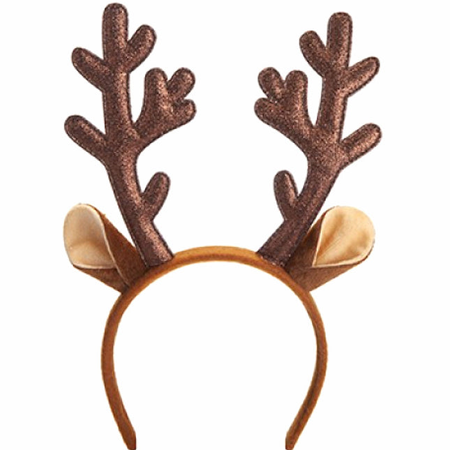 Christmas Reindeer Glitter Antlers With Ears Headband