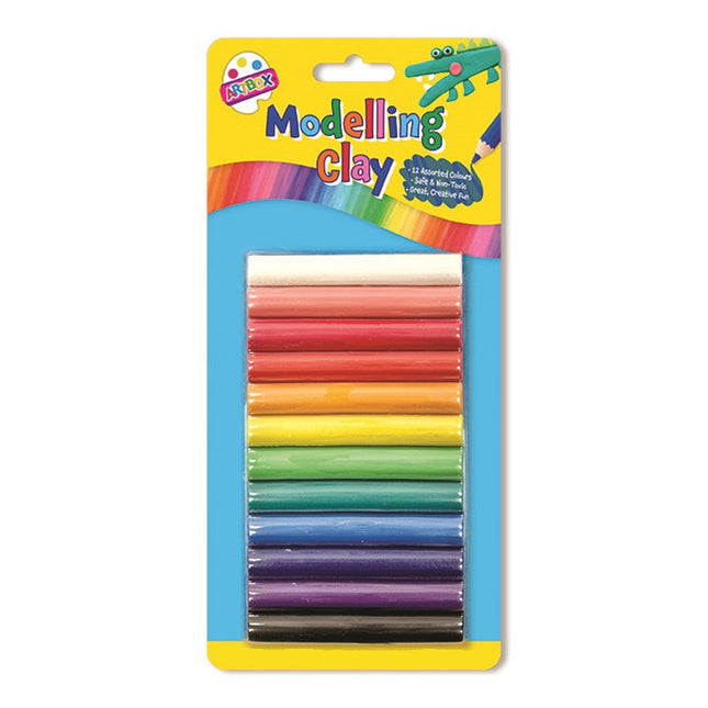 12 Coloured Modelling Clays (Pack)