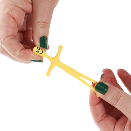 12 Yellow Stretchy Smiley Men