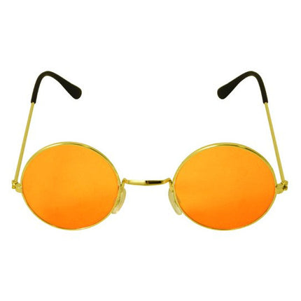 Adult Gold Framed Glasses & Orange Lenses