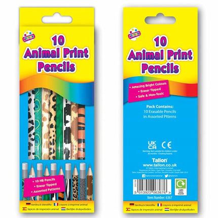 10 Animal Print Pencils