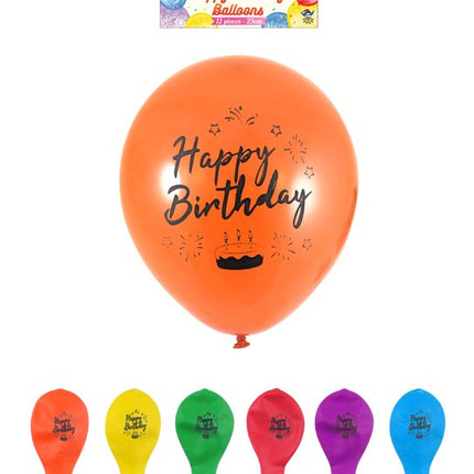 12 Happy Birthday Balloons