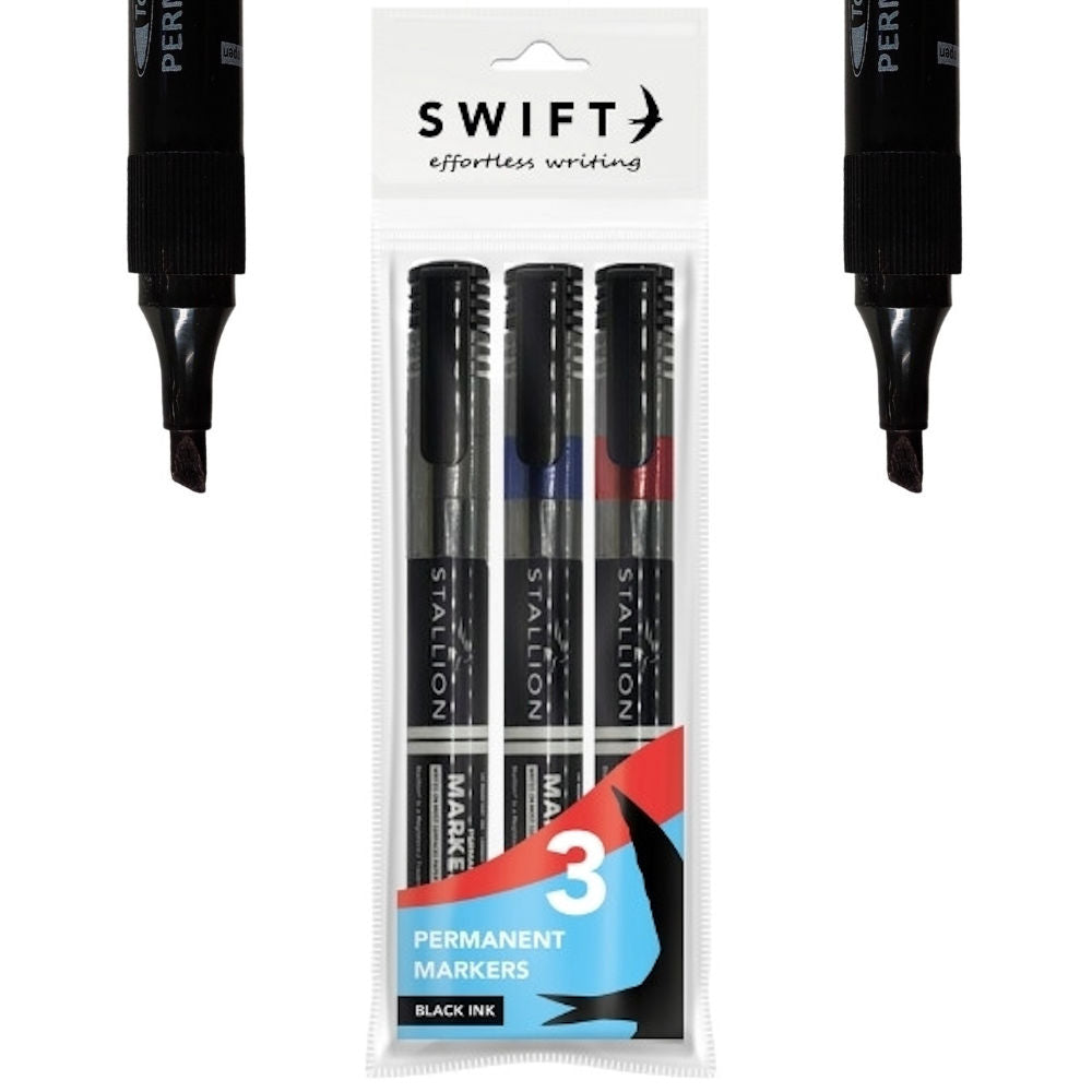 Black Permanent Markers - 3 Pack