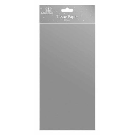 8 Silver Christmas Tissue Paper Sheets