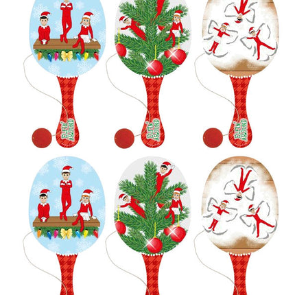 6 Elfin' Around Wooden Paddle Bats