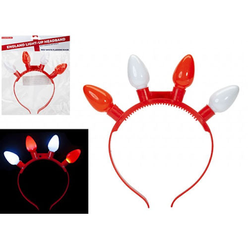 St George Red & White Light-Up Bulb Headband