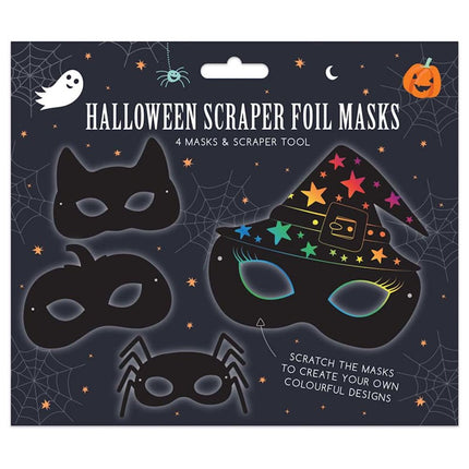 4 Halloween Scratch Art Masks