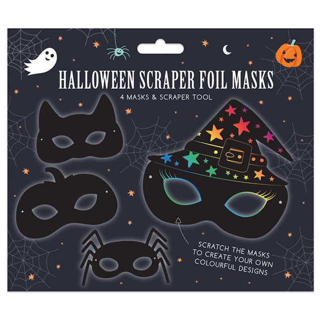 4 Halloween Scratch Art Masks
