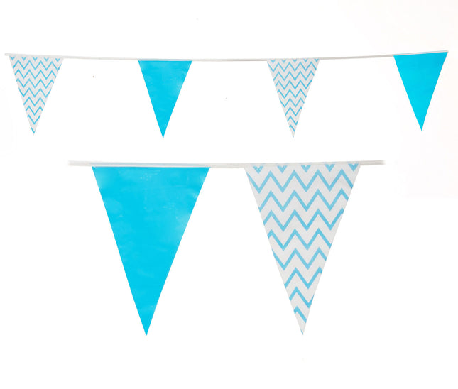 C1012 Blue Zig Zag 10m Triangle Bunting
