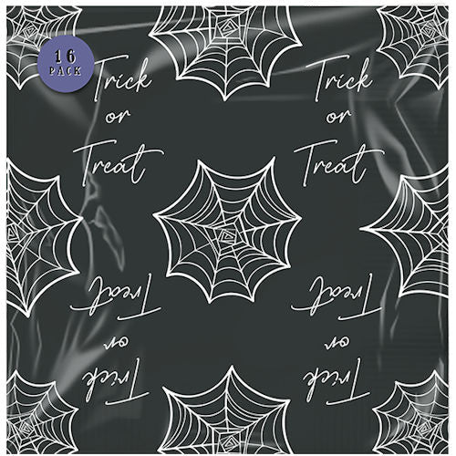16 Halloween Spiderweb Printed Napkins