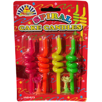 4 Spiral Cake Candles