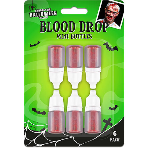 6 Halloween Blood Drop Mini Bottles