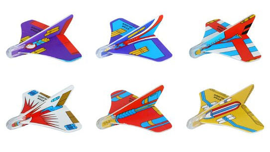 6 Mini Polystyrene Star Plane Gliders