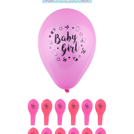 12 Baby Girl Balloons